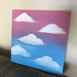 Cotton candy sky with clouds.